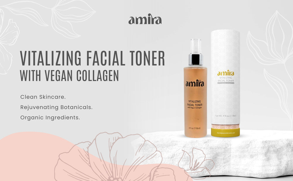 Tónico facial vitalizante con colágeno vegano Tónicos hidratantes Amira Clean Beauty