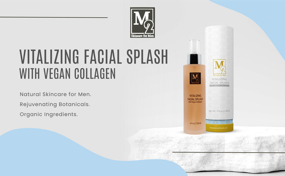 Splash facial revitalizante con colágeno vegano | Cuidado de la piel M2 para hombres | Tónicos de colágeno veganos Belleza limpia
