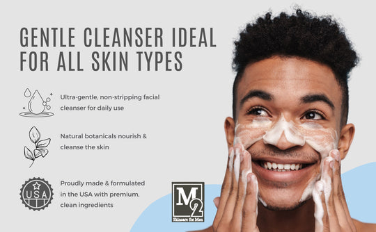 Limpiador facial calmante con BHA | Cuidado de la piel M2 para hombres Limpiadores faciales | Belleza limpia 