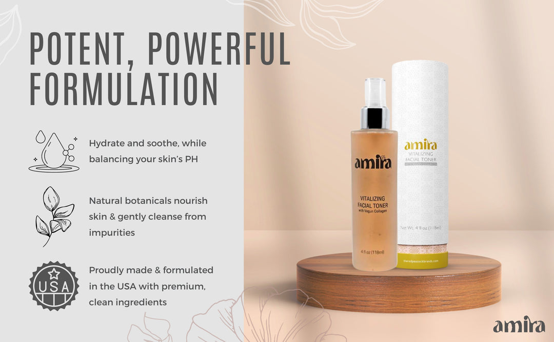 Tonique revitalisant pour le visage au collagène végétalien Amira Clean Beauty toniques hydratants